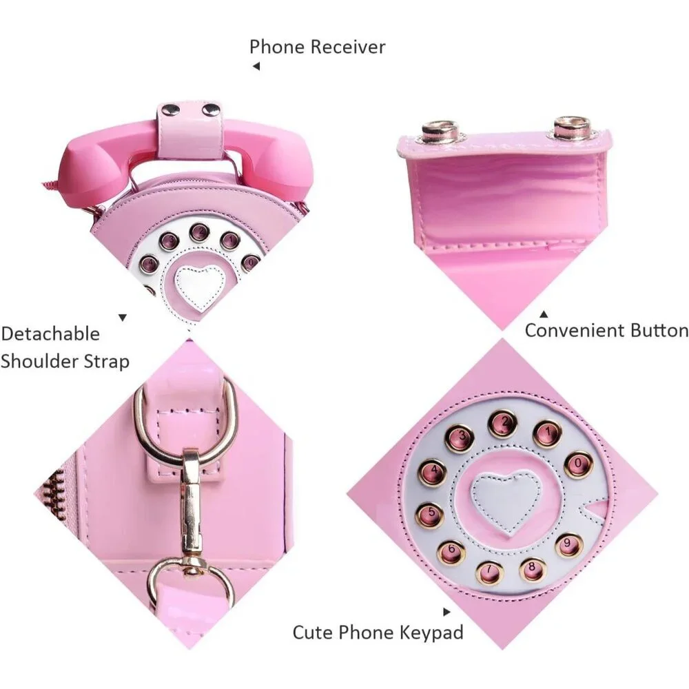 Women s Telephone Purse Pink Phone Tote Handbag Crossbody Compact